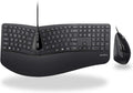 Wired USB Ergonomic Split Keyboard and Vertical Mouse Combo with Adjustable Palm Rest D550