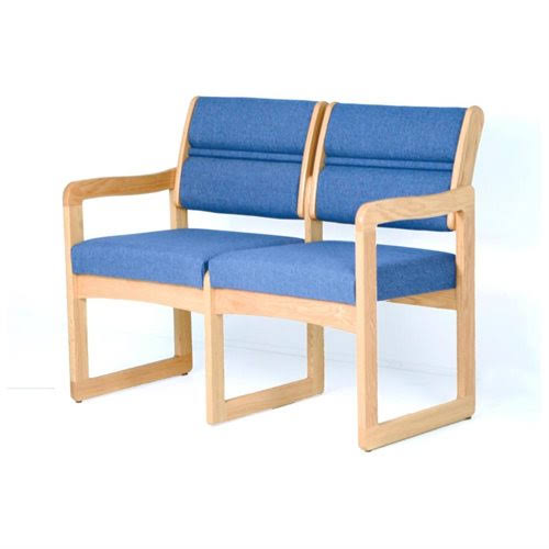 Blue Vinyl Loveseat O51464