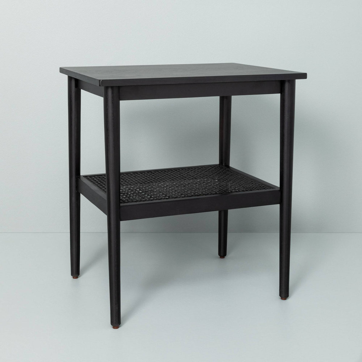 Black Wood & Cane Accent Table K234511