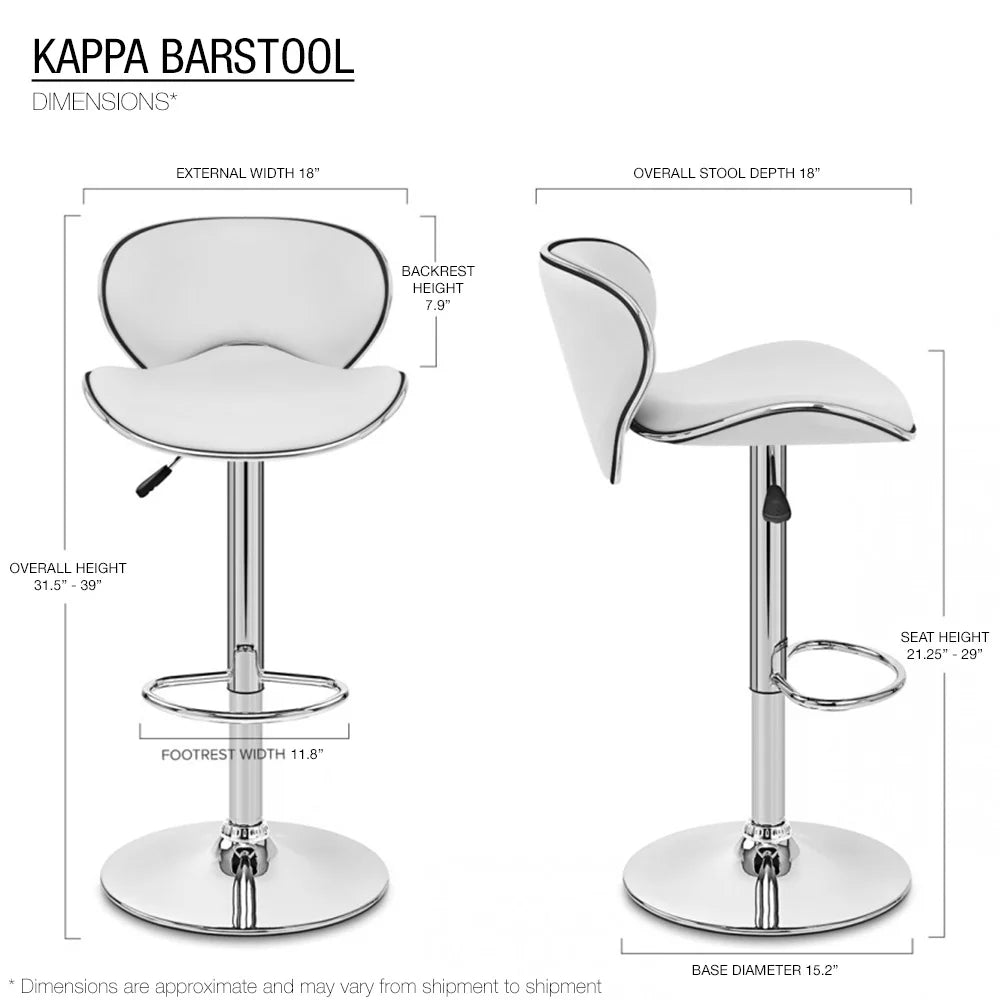 Set of 2 Adjustable Height Counter/Bar Stool T41216