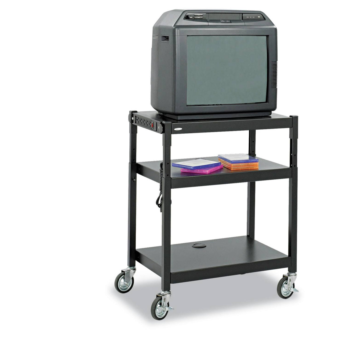 Black Steel Adjustable-Height Cart R49007