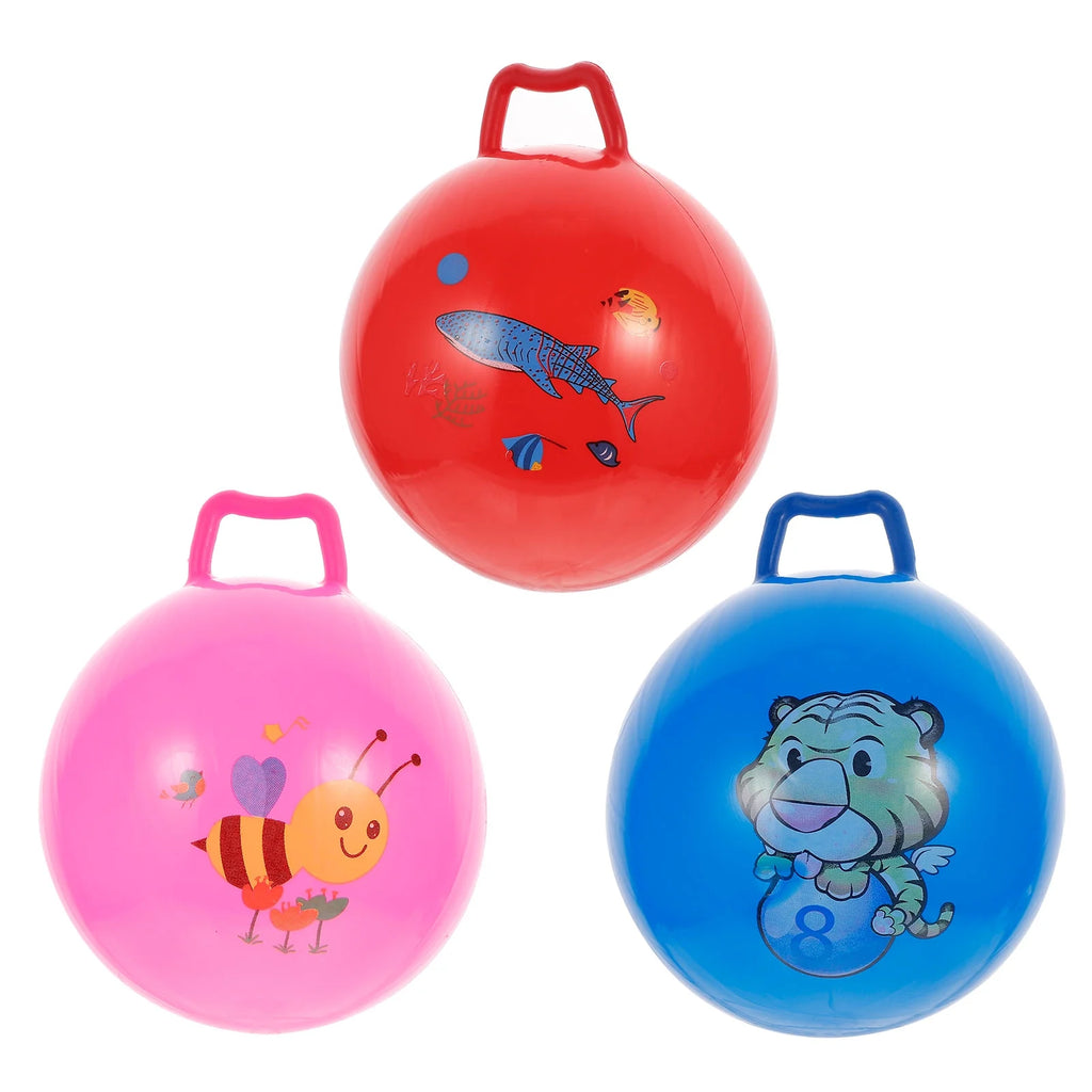 3Pcs Inflatable Hopper Balls with Handle M49079
