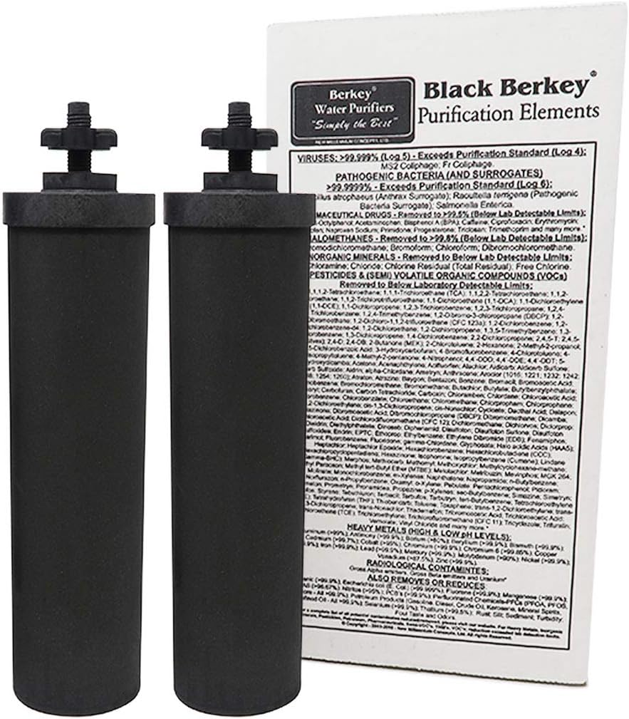 Gravity-Fed Water Filter with 2 Black Berkey Purification Elements B6190