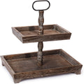 Square Wooden 2 Tier Serving Tray Stand K363806