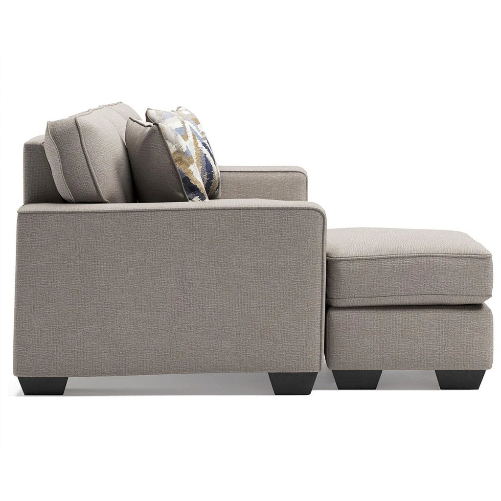 Modern Fabric & Wood Sofa Chaise in Stone Light Gray L6649