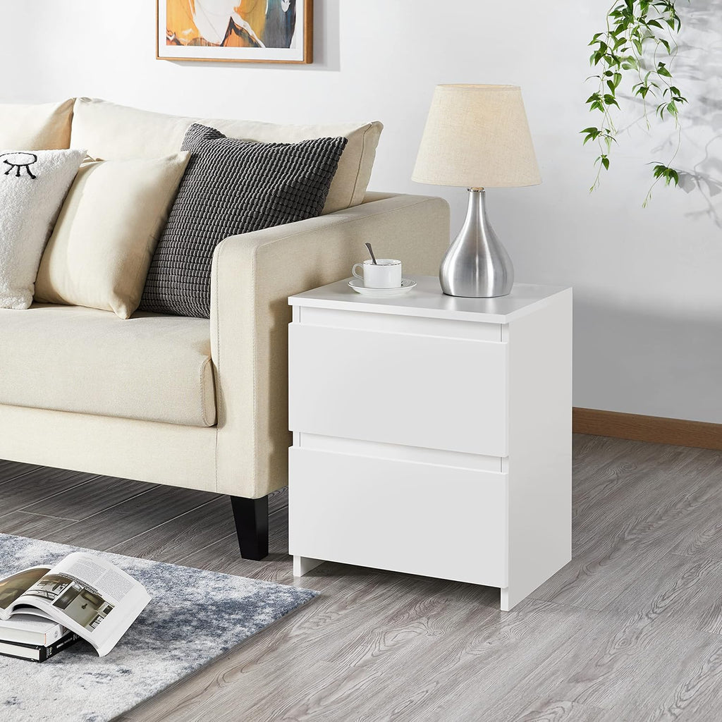 White 2-Drawer End Table A48985