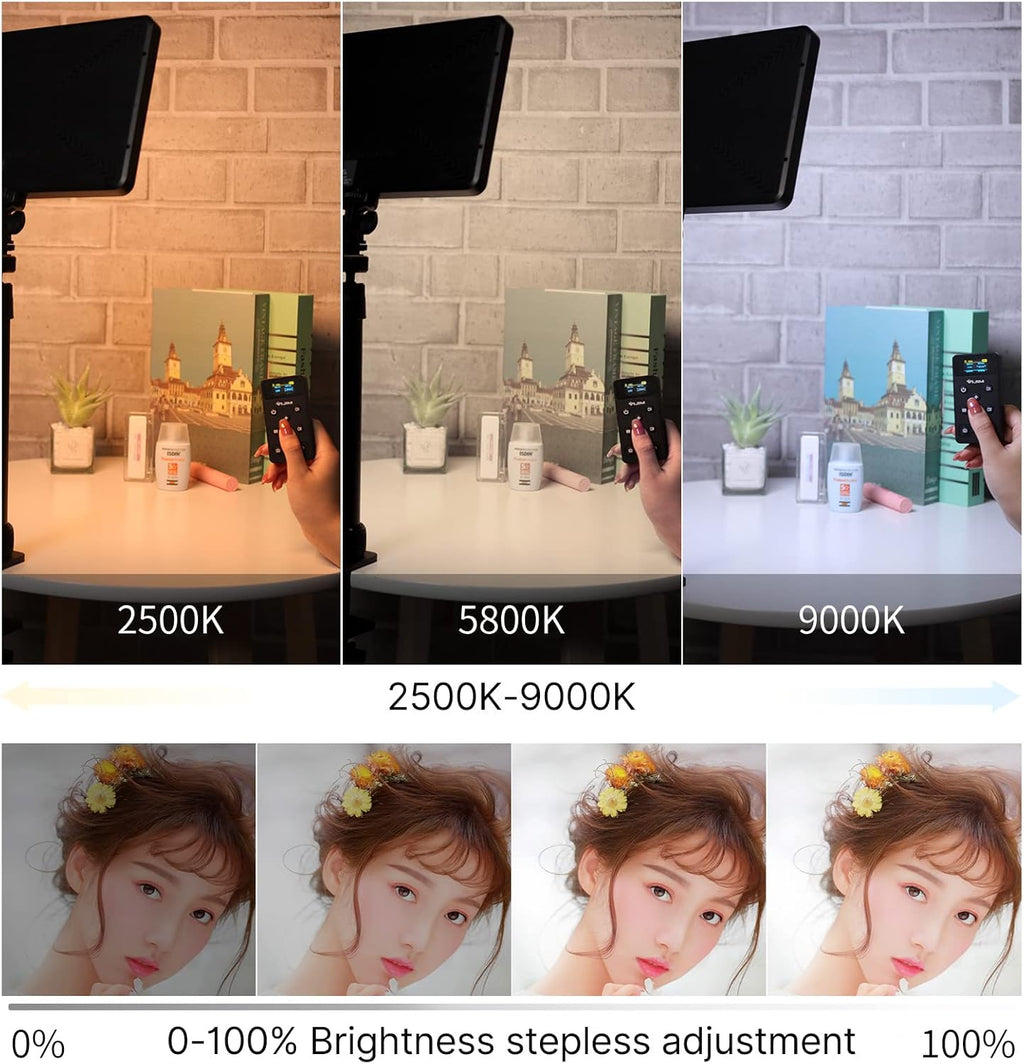 LED Video Light with Remote, CRI 90+ 2500K-9000K, Pack of 2 I9251