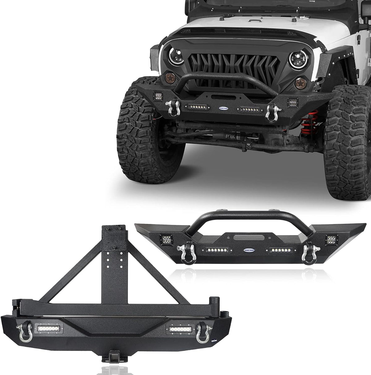Rear Bumper with Spare Tire Carrier and Front Bumper Combo W772847