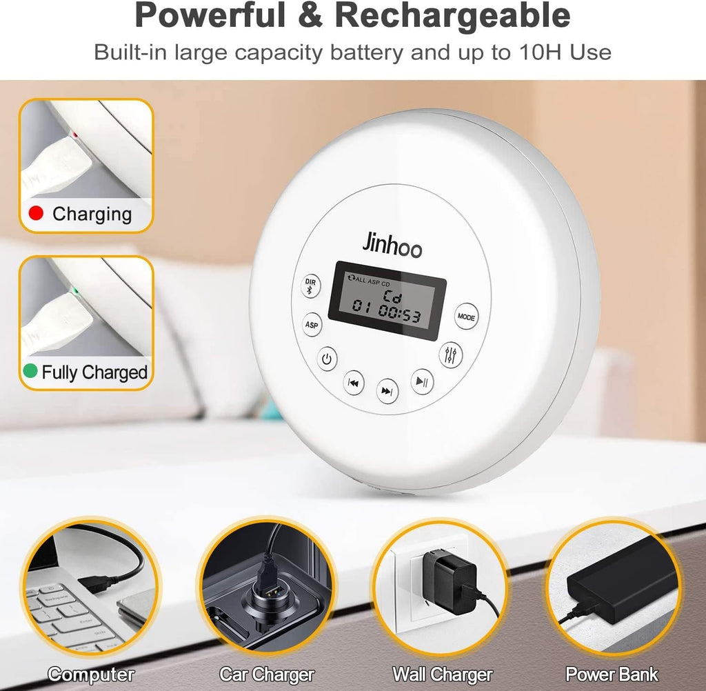 Portable CD Player with Bluetooth, LCD Display, Pack of 2 V548459