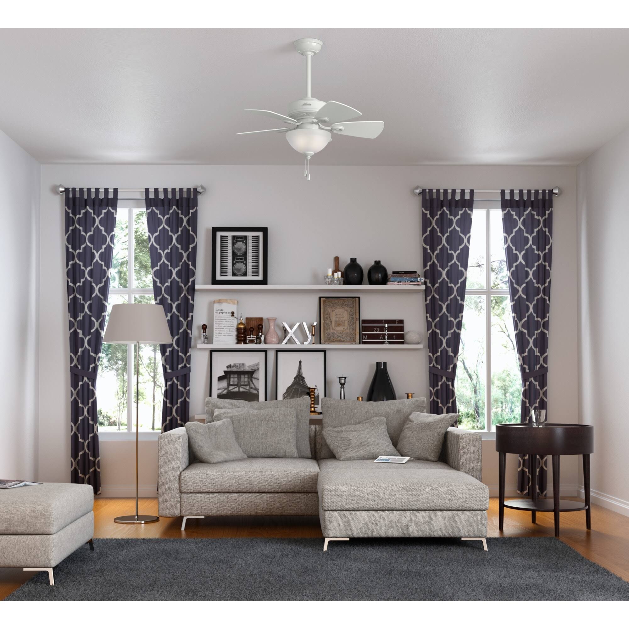 Brushed Nickel Ceiling Fan with Light O640