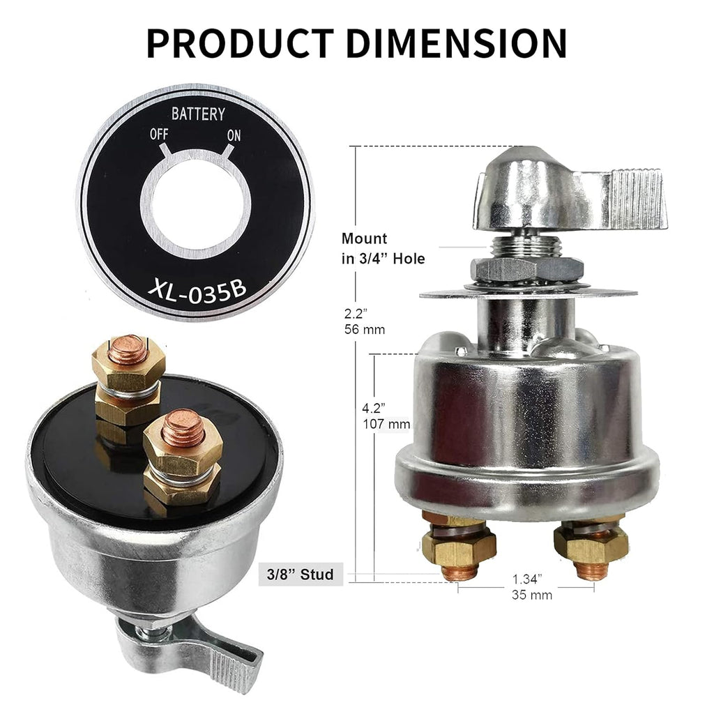 12-48V High Current Battery Disconnect Switch Pack of 2 E243