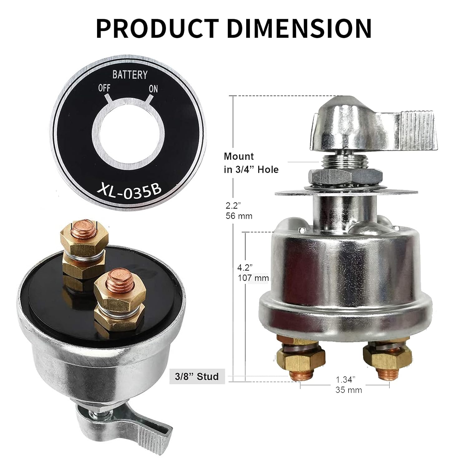 12-48V High Current Battery Disconnect Switch Pack of 2 E243