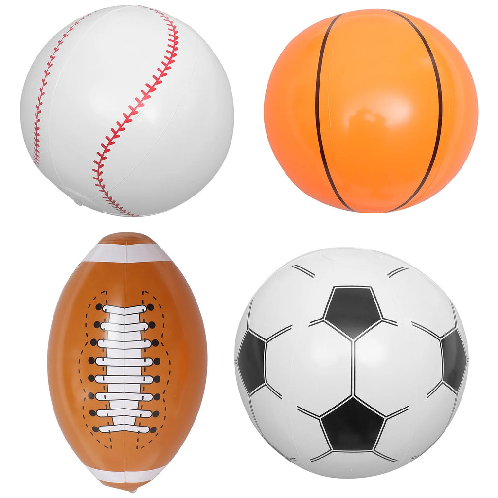 4pcs Inflatable Beach Ball Soccer Basketball Baseball T870