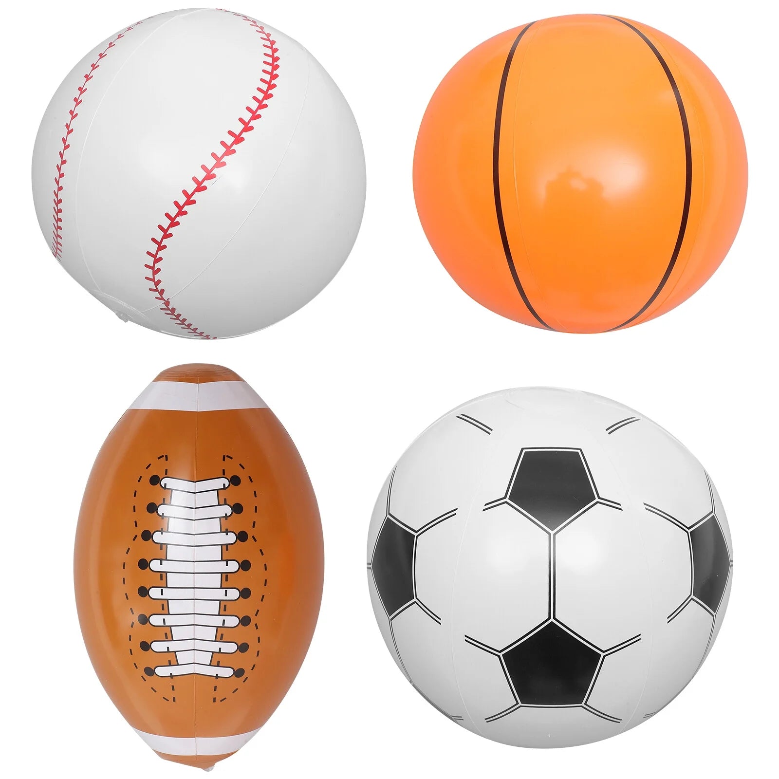 4pcs Inflatable Beach Ball Soccer Basketball Baseball T870