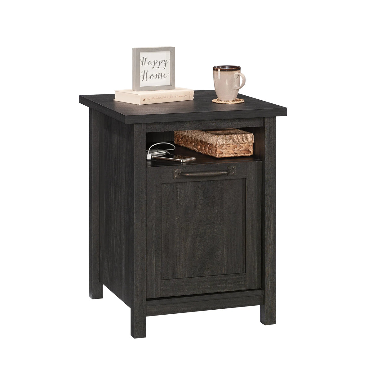 Black Finish USB Side Table O9907
