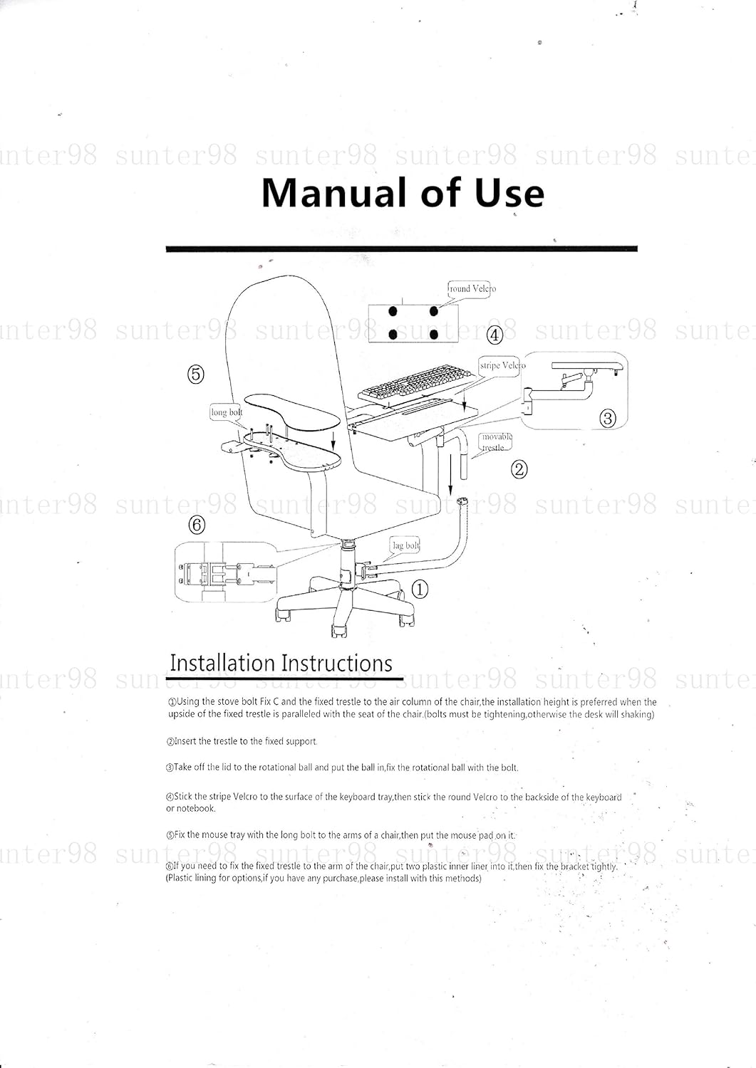 Ergonomic Laptop Keyboard Mouse Stand Mount Black S914820