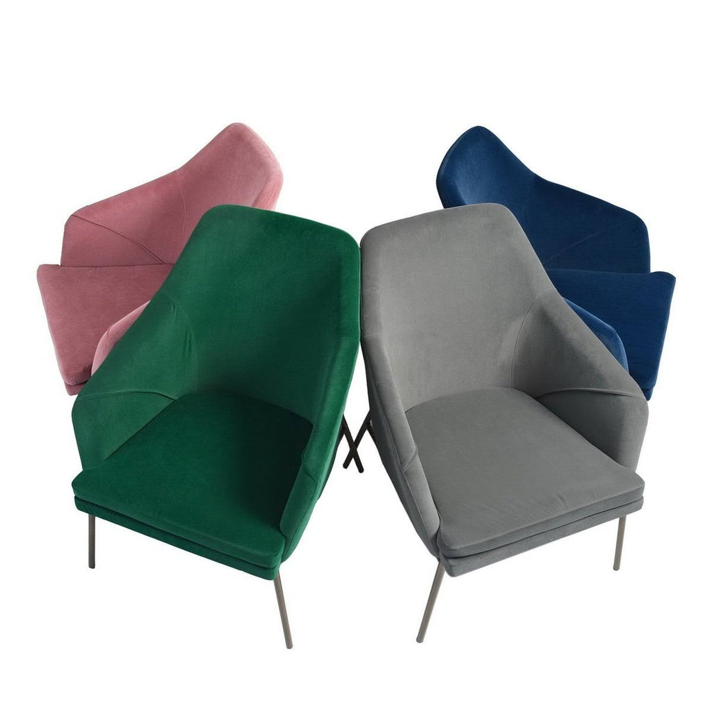 Blue Frosted Velvet Accent Chair C786