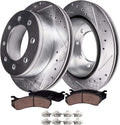 4WD 331mm Front Drilled Slotted Brake Rotors + Brake Pads 4pc Set N64450