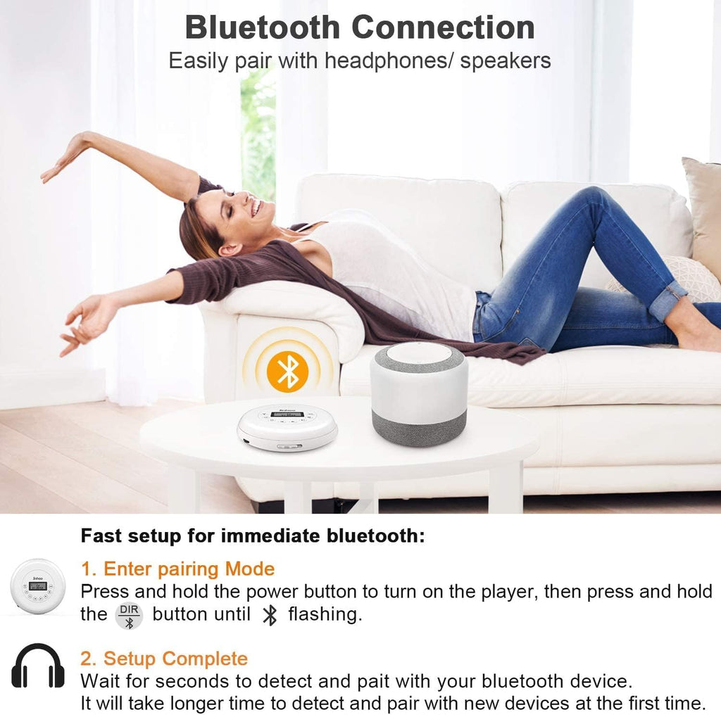 Portable CD Player with Bluetooth, LCD Display, Pack of 2 V548459