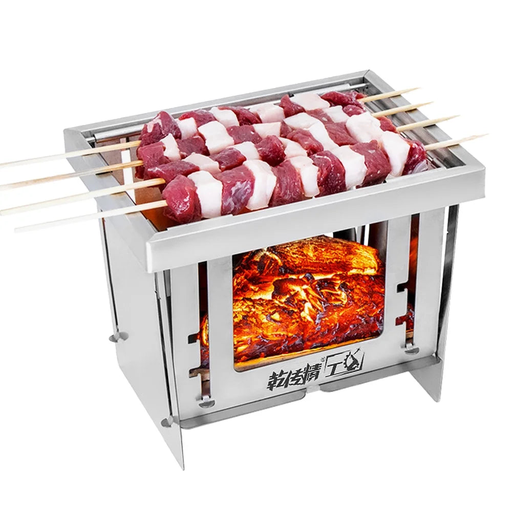 Stainless Steel Portable Wood Stove Bbq Grill N3069