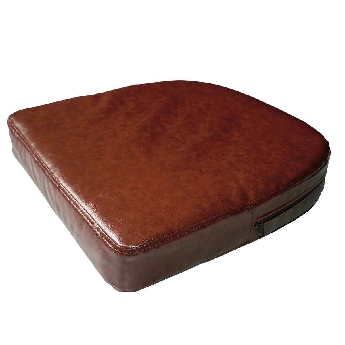 Brown Faux Leather Club Chair with Ottoman and 1 Pillow T417577