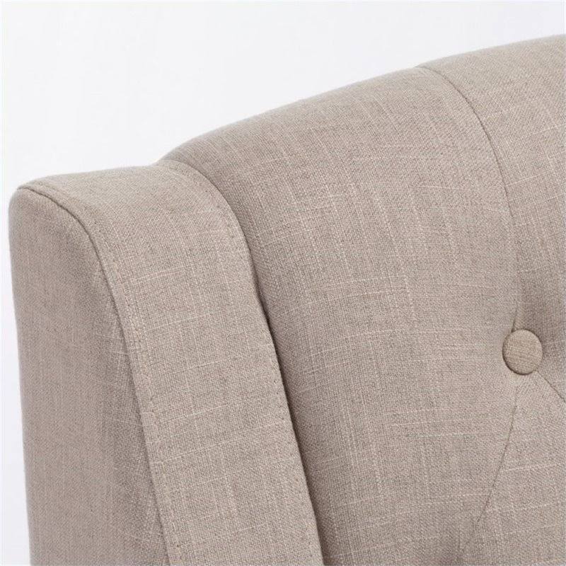 Beige Accent Chair with Ottoman B870994