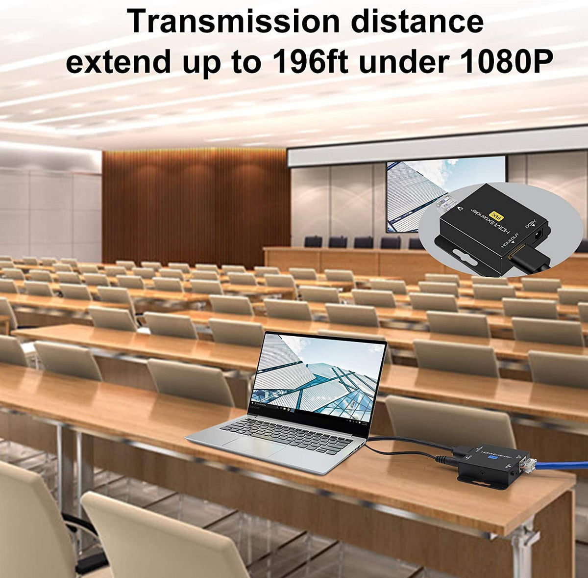 HDMI Extender Transmitter and Receiver over Single Ethernet Cat5e/Cat6/Cat7 R619