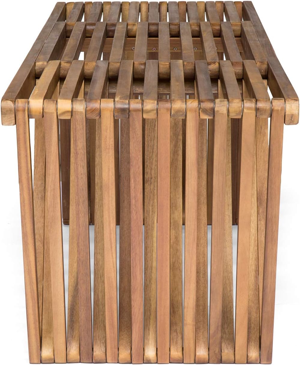 Teak Finish Acacia Wood Bench X6697