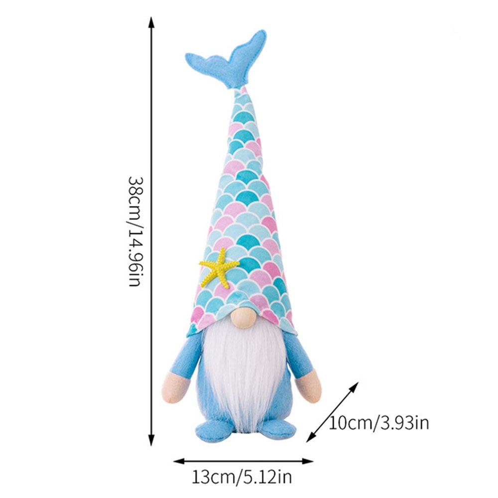 Mermaid Tail Gnome Doll Plush Handmade Christmas Decoration Z6525