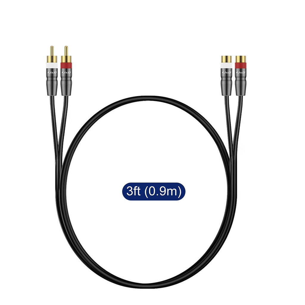2 RCA Extension Cable Male to Female, 3 Feet V49777