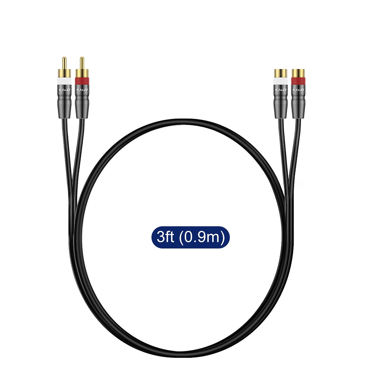2 RCA Extension Cable Male to Female, 3 Feet V49777