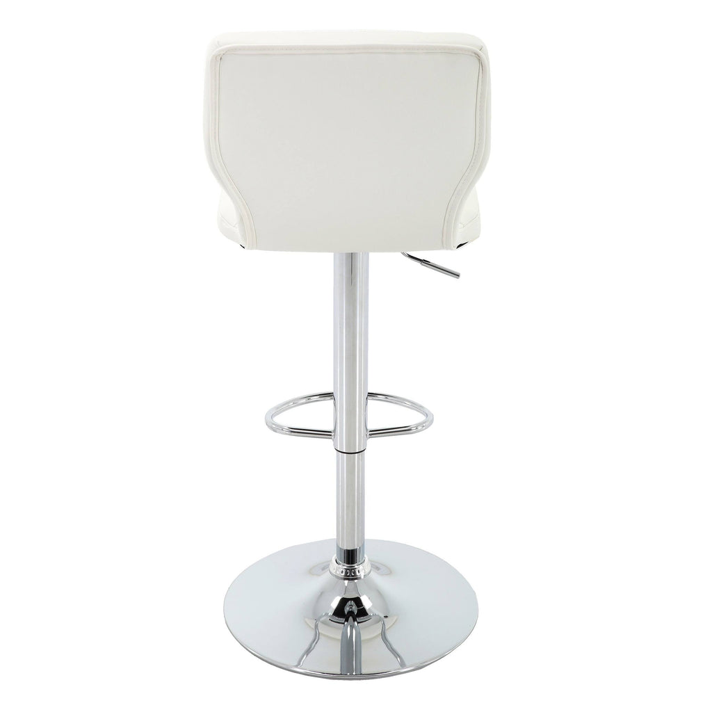 White PU Leather Adjustable Bar Stool Set of 2 G521