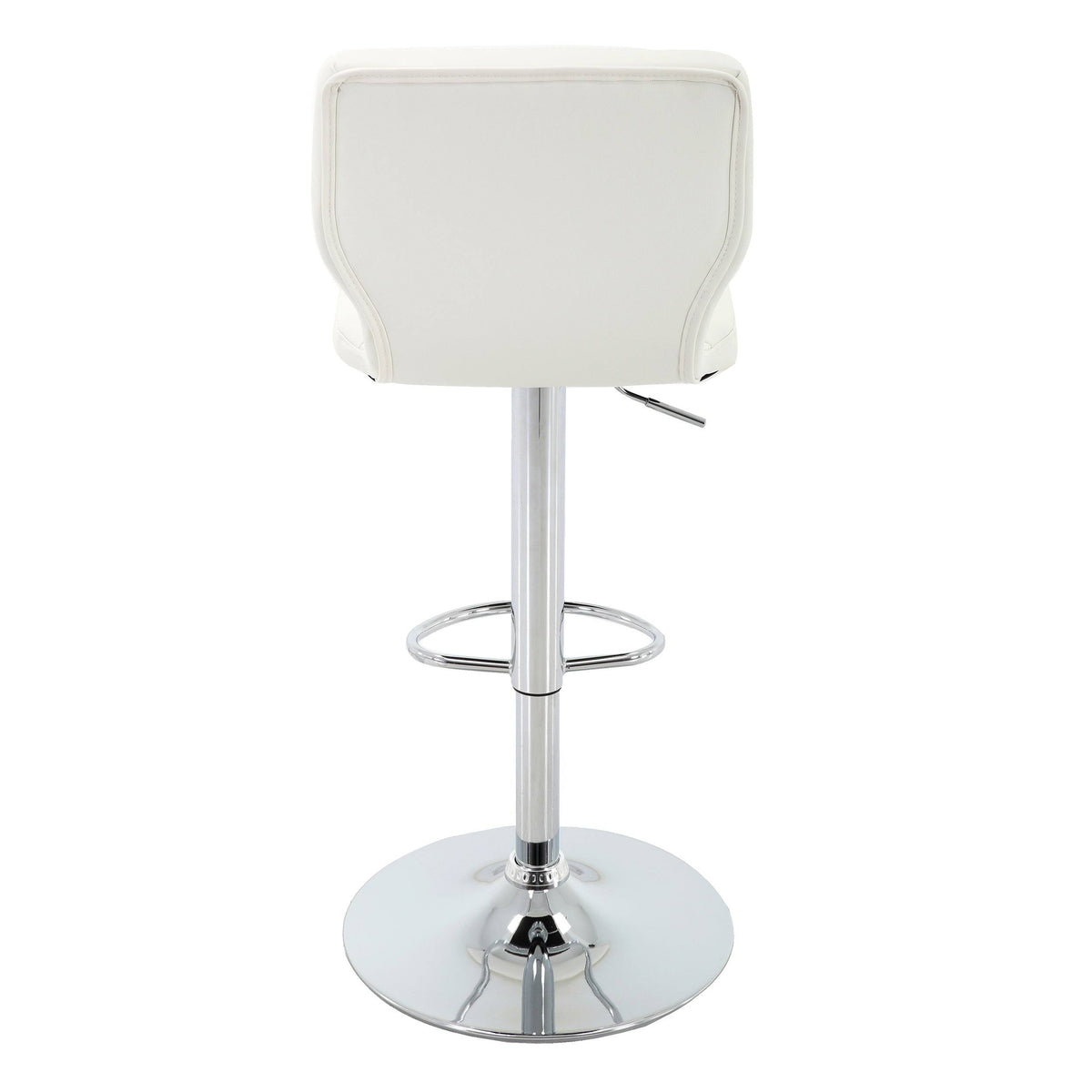 White PU Leather Adjustable Bar Stool Set of 2 G521