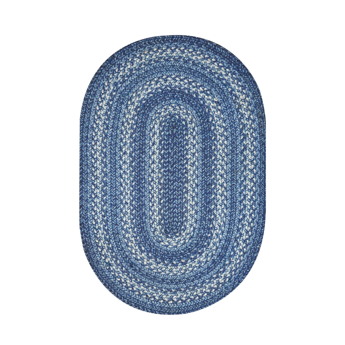 Blue 4x6' Braided Oval Rug Z6208