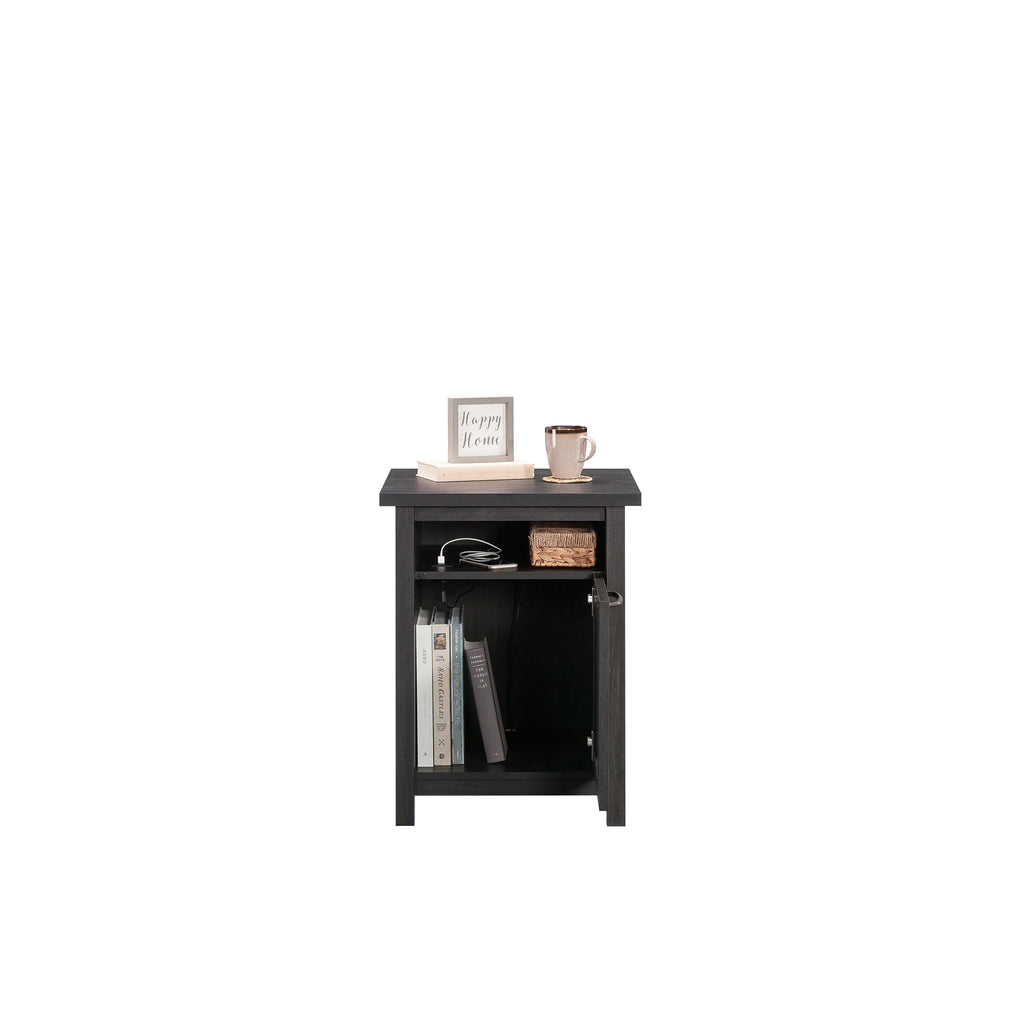 Black Finish USB Side Table O9907