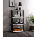 White/Black Metal Standard Bookcase O8089