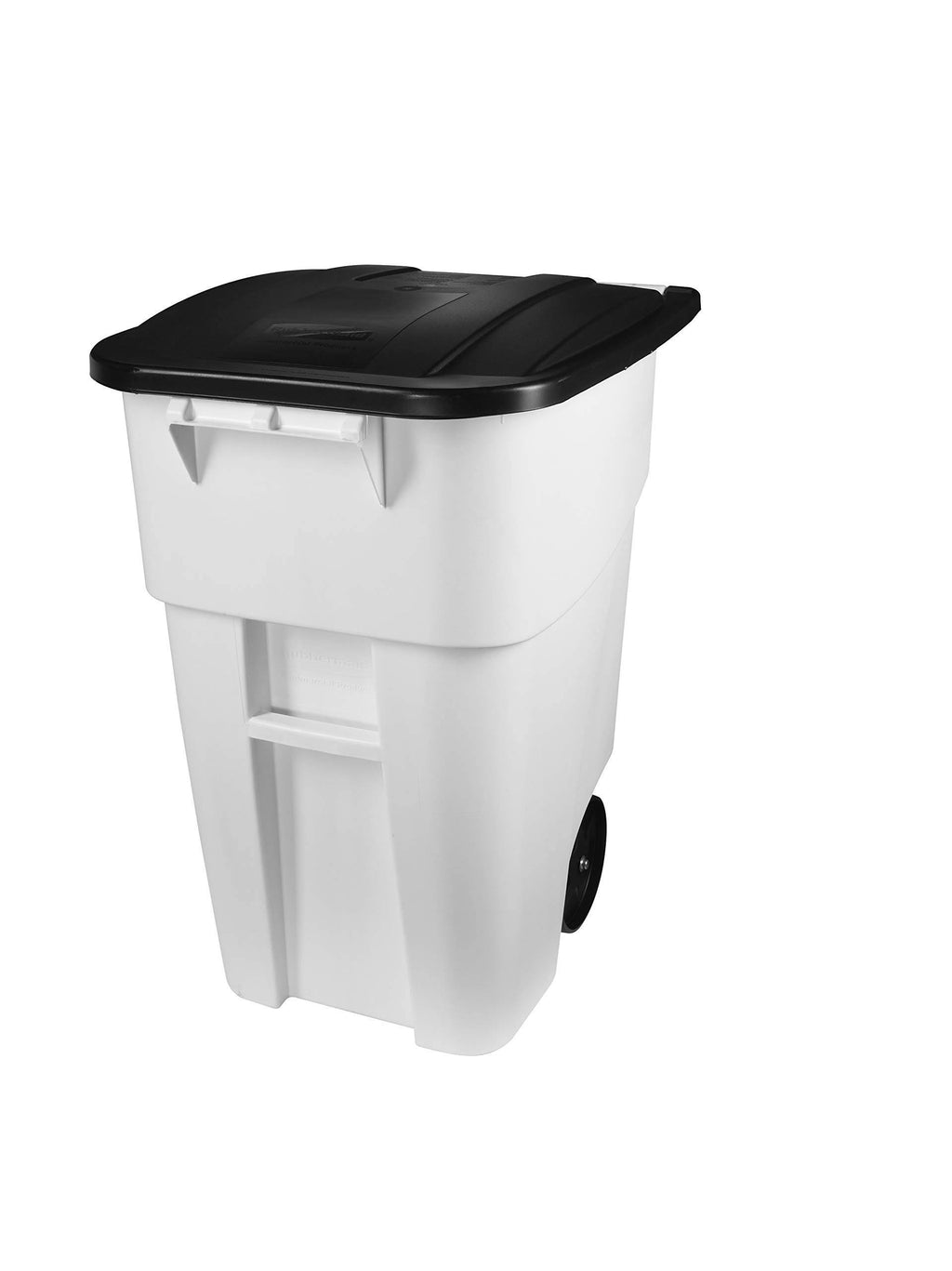 50 Gallon White Rollout Trash Container with Lid Z1709