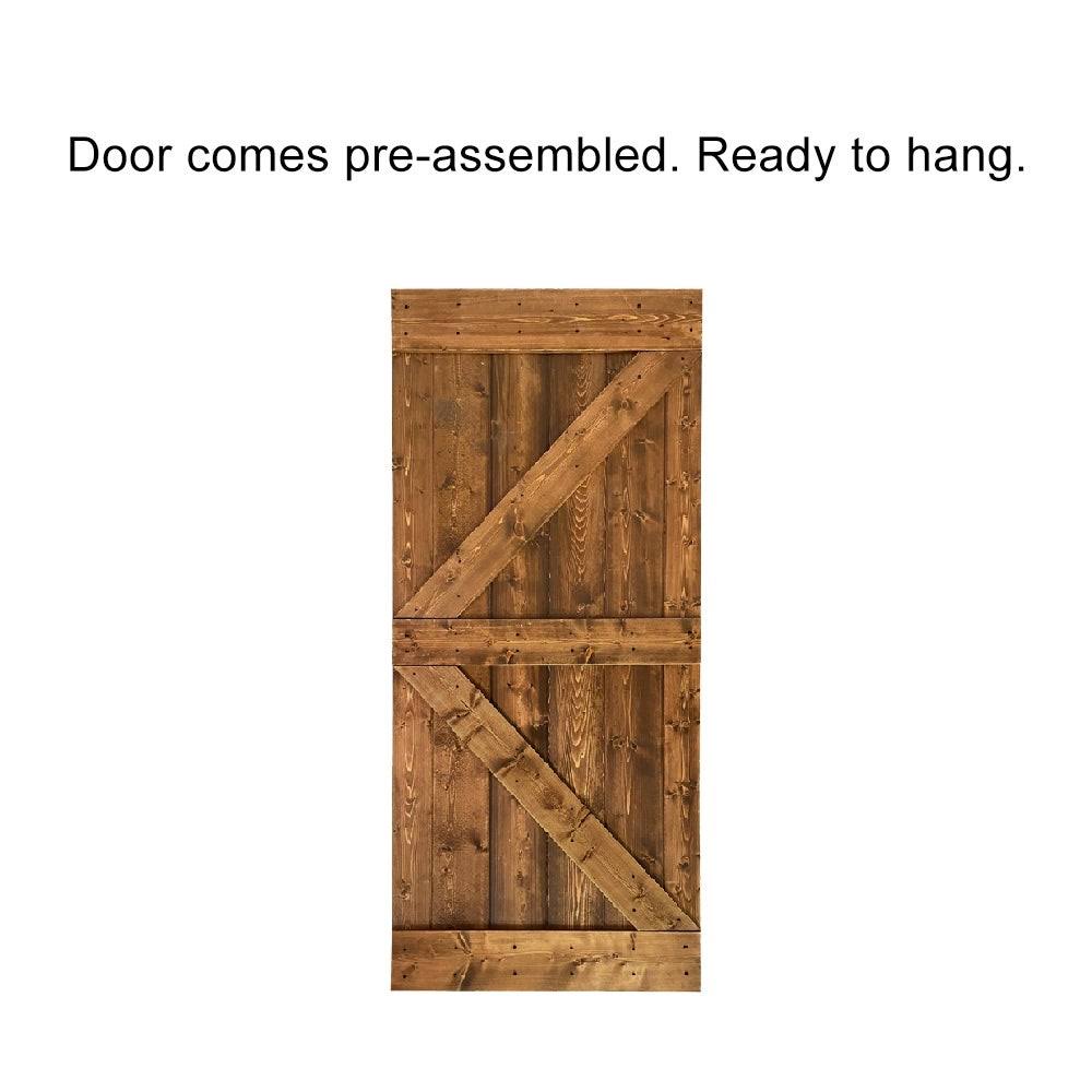 Red Walnut Stained Solid Pine Wood Interior Sliding Barn Door Slab U5412