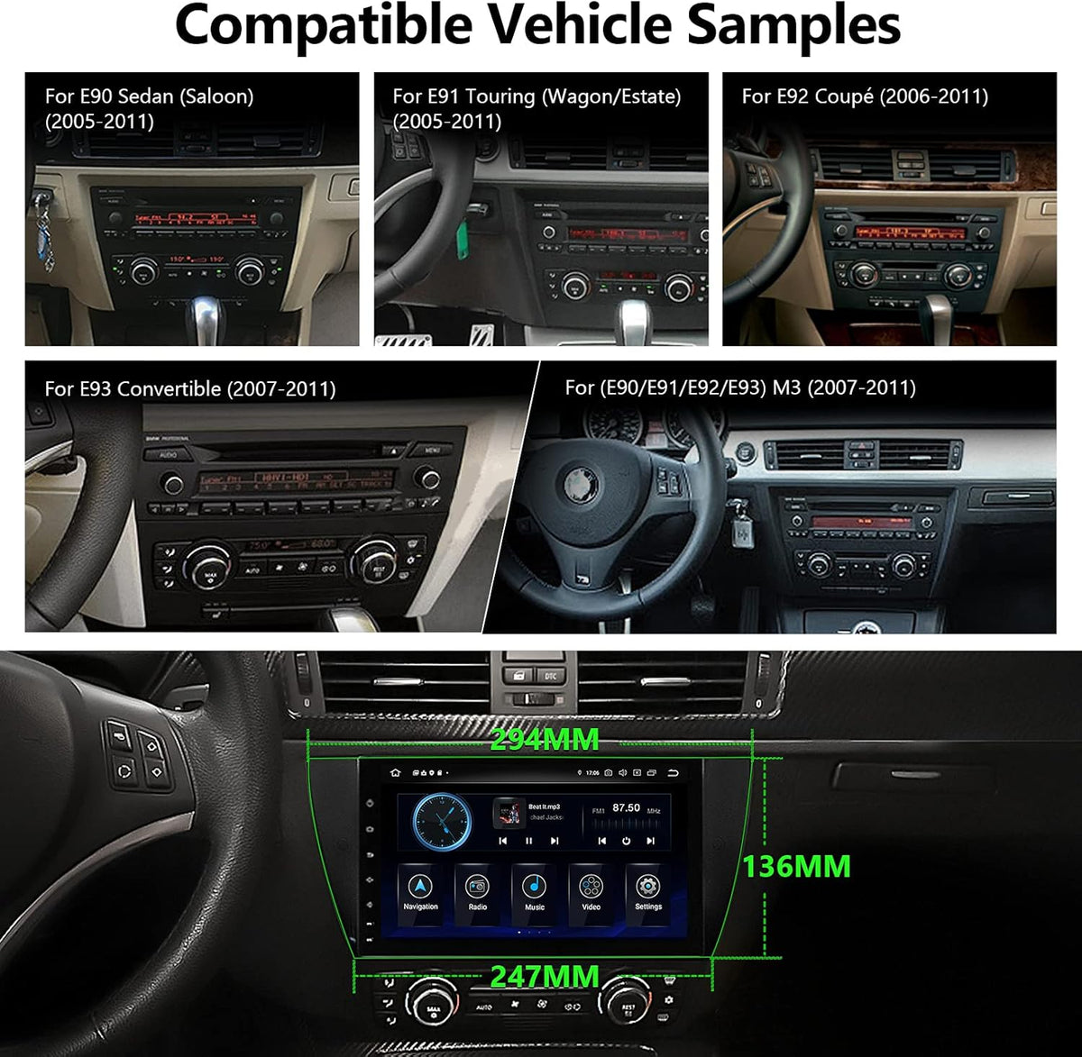 9 Inch Car Stereo Receiver with CarPlay and Android Auto F54623