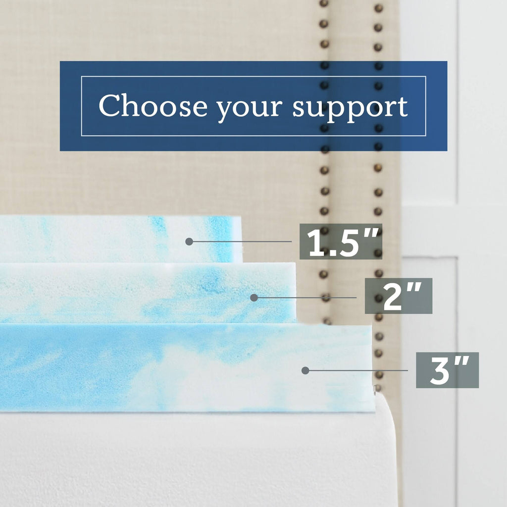 Queen White Memory Foam Mattress Topper N345