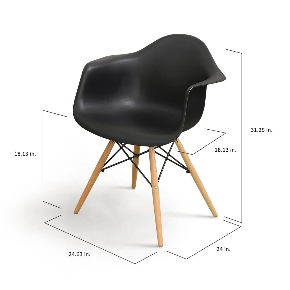 Light Brown Wood Flared Arm Dining Chairs Set of 2 J8943