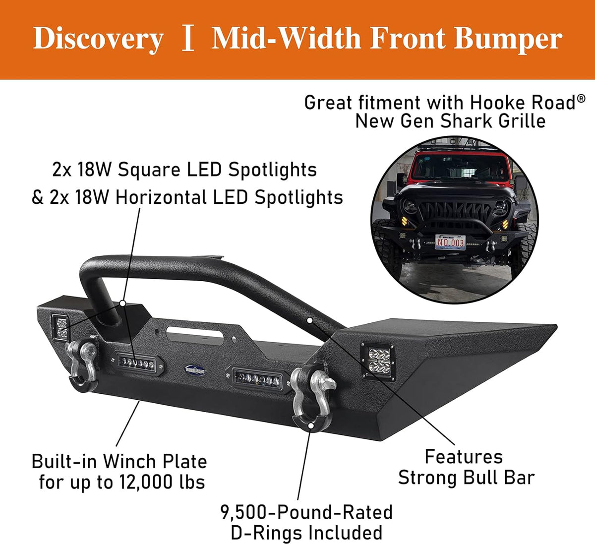 Rear Bumper with Spare Tire Carrier and Front Bumper Combo W772847