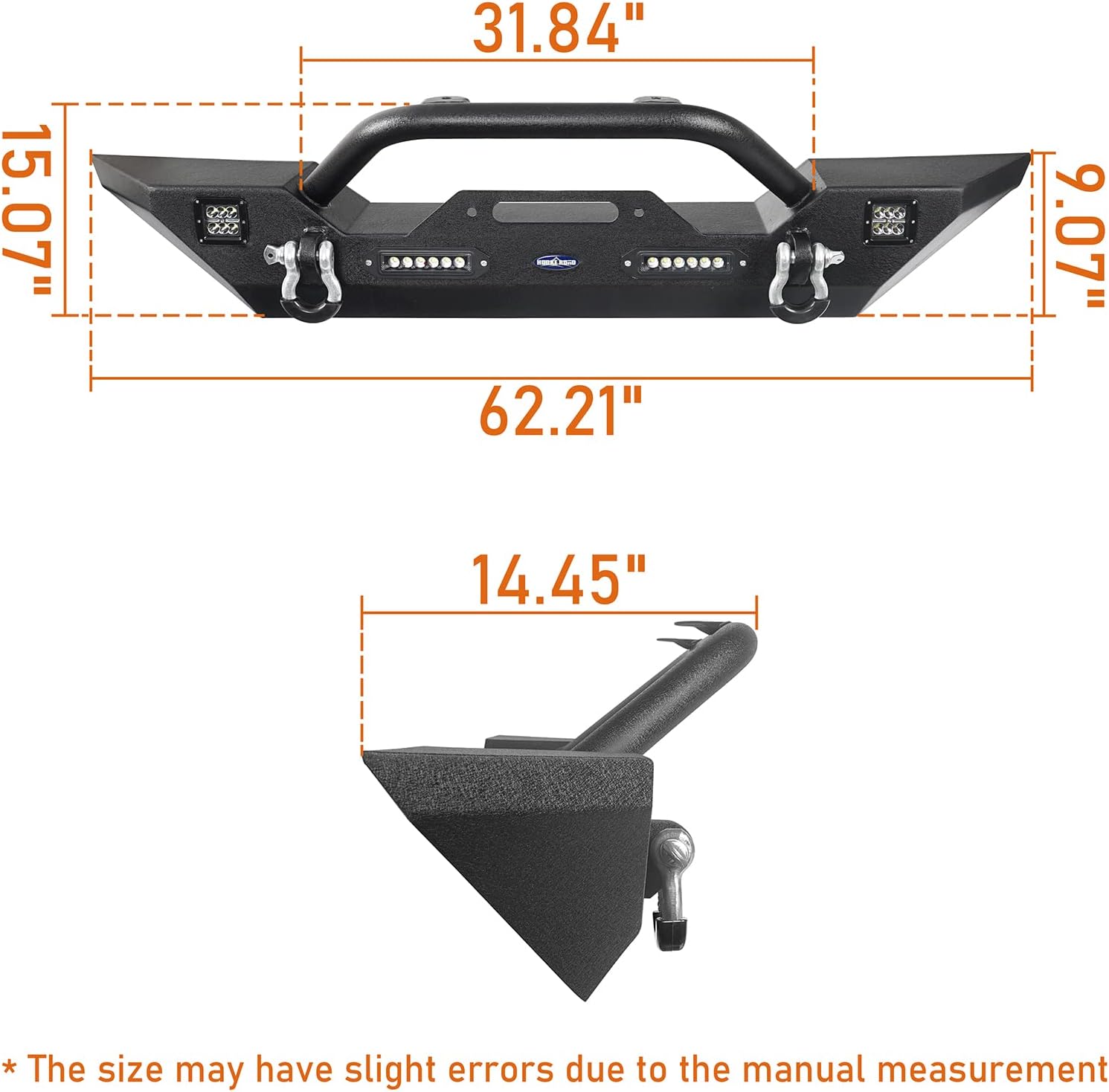 Rear Bumper with Spare Tire Carrier and Front Bumper Combo W772847