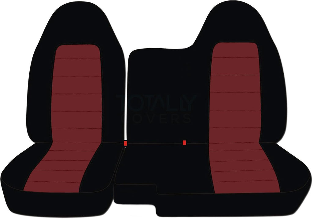 Black and White Two-Tone Truck Seat Covers D9938