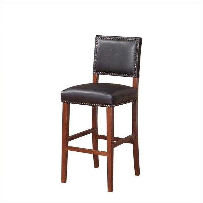 Black Faux Leather Bar Stool V169068