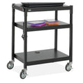 Black Steel Adjustable-Height Cart R49007