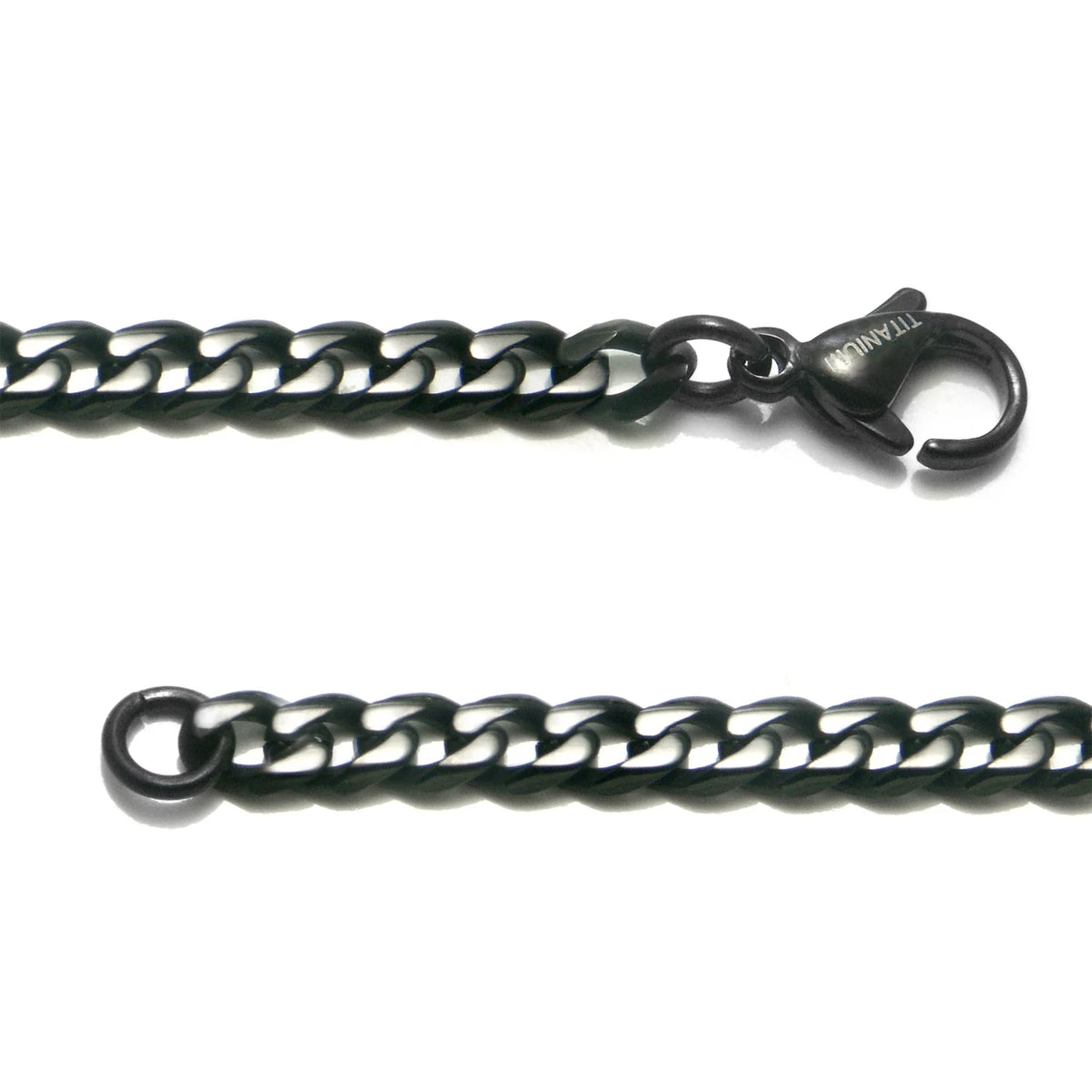 Black Titanium 4MM Curb Chain Necklace 24" N50097