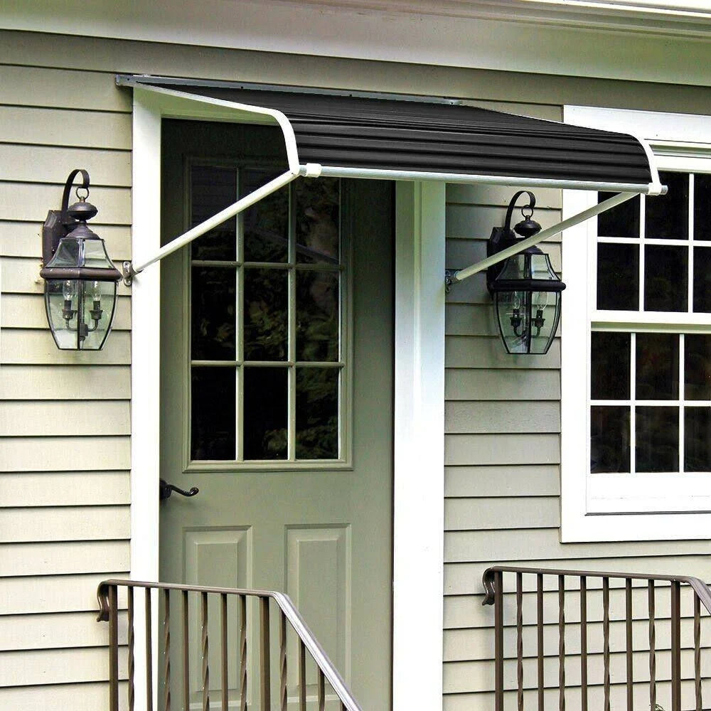 6 ft. Aluminum Door Canopy in Black T226