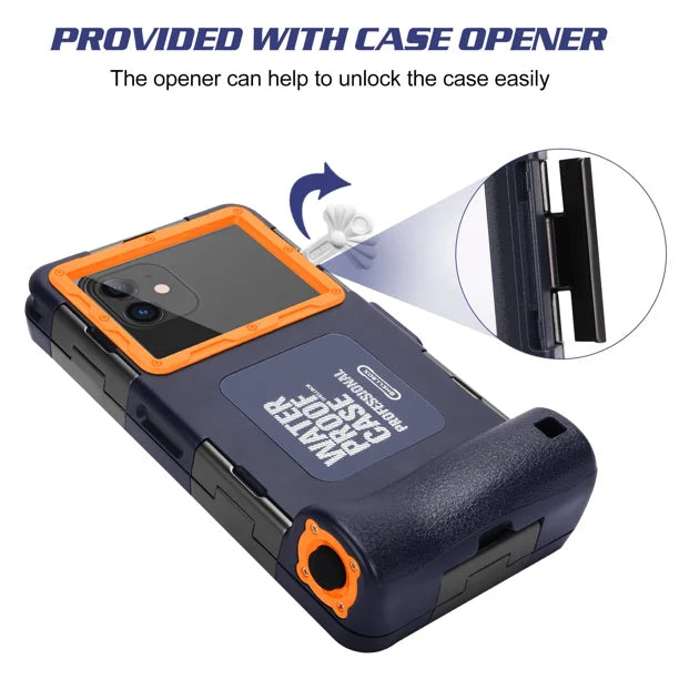 Waterproof Protective Case for Phones Up to 6.9 Inch with Lanyard R80108