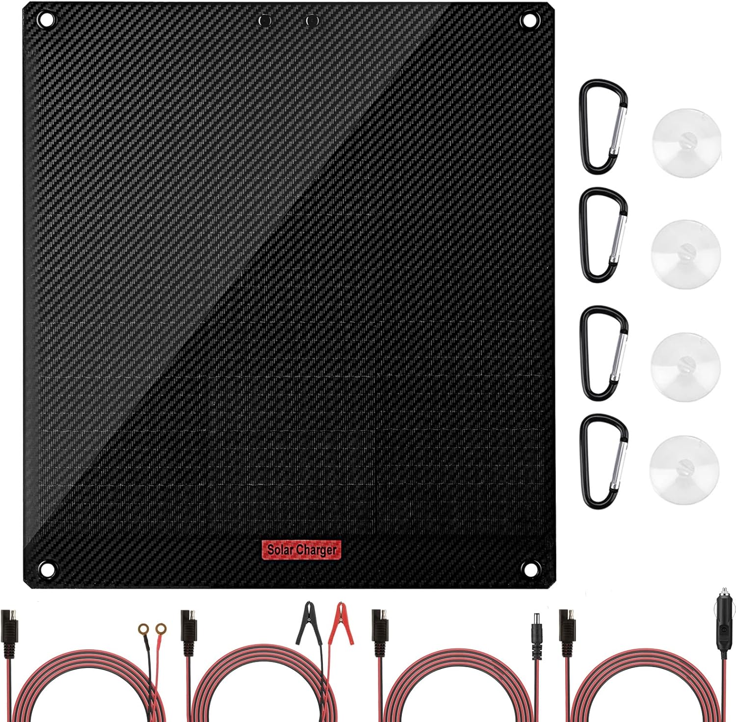 20 Watt 12 Volt Solar Battery Charger & Maintainer Kit, Waterproof Portable ETFE Monocrystalline Solar Panel Trickle Charger Q66866